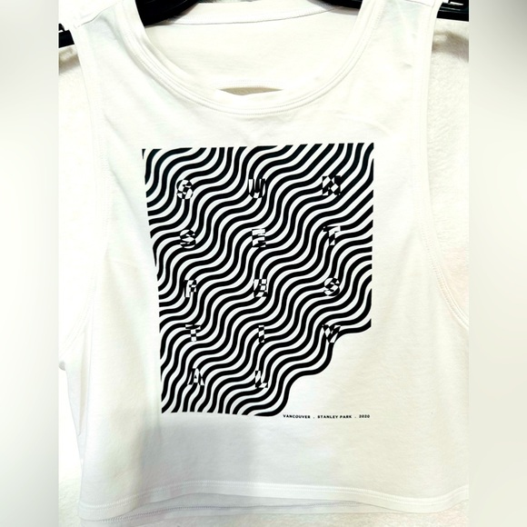 Lululemon White Cut Back Crop Tank *SeaWheeze Womens Size 4 - Picture 5 of 8